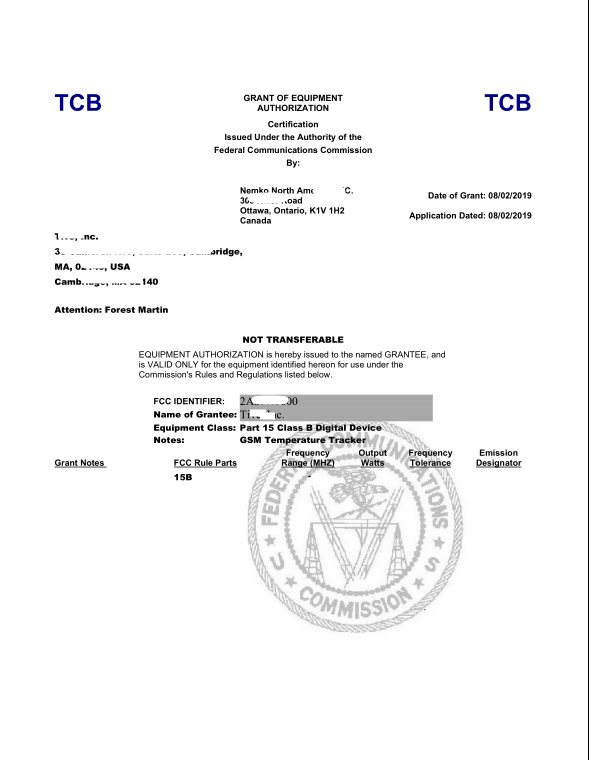 FCC ID认证15B证书样本(图1)